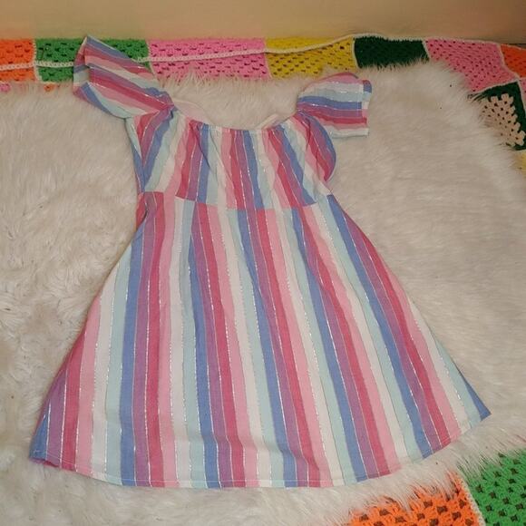 Privacy please cherry mini in prism dress Striped Pastel Size Medium M Bow Urban - Picture 7 of 12